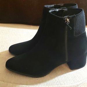 Black suede ankle boots